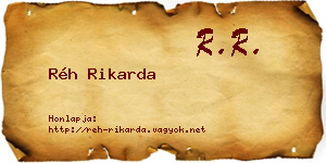 Réh Rikarda névjegykártya